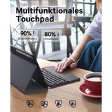 Earto Toetsenbordhoes met Touchpad voor Samsung Galaxy Tab S9 (Zwart)