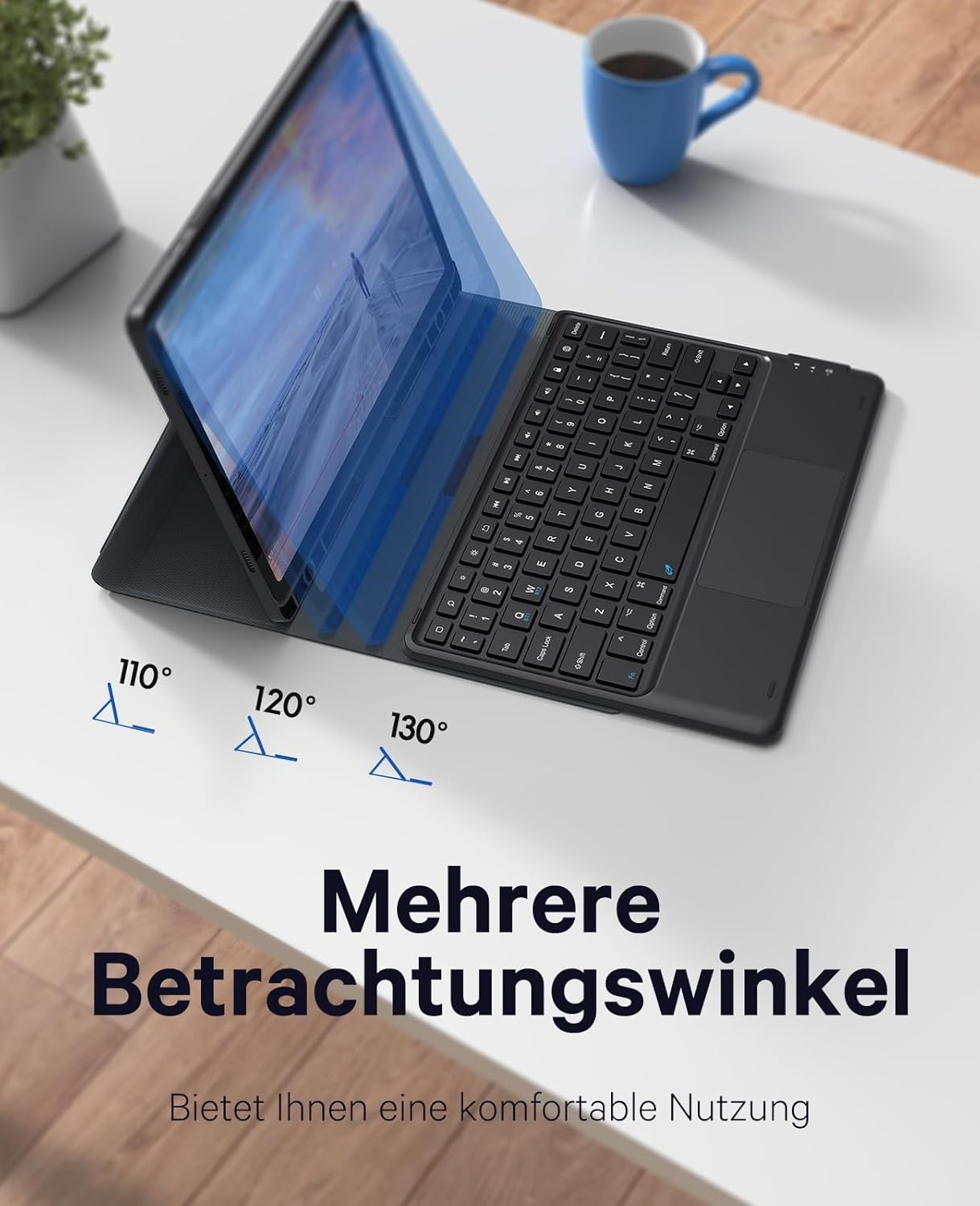 Earto Toetsenbordhoes met Touchpad voor Samsung Galaxy Tab S9 (Zwart)