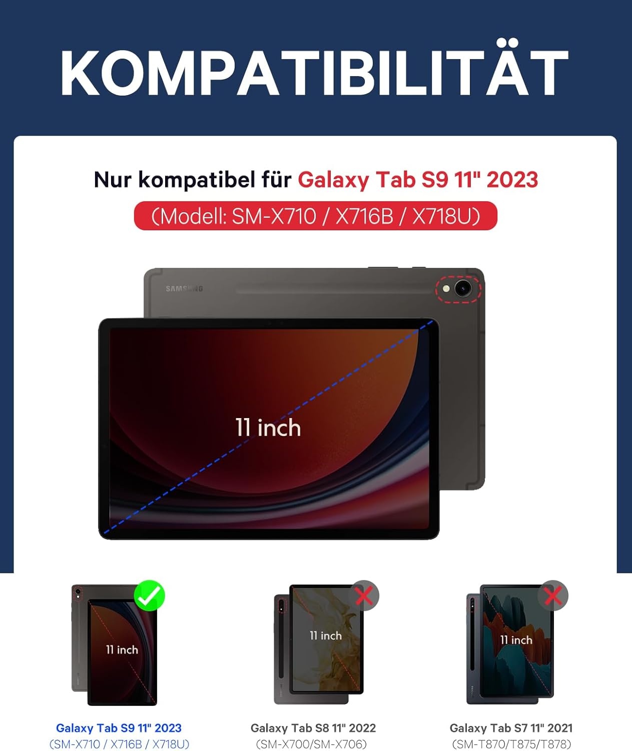 Earto Toetsenbordhoes met Touchpad voor Samsung Galaxy Tab S9 (Zwart)