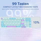 E-Yooso Z99 Creamy Mechanisch toetsenbord, 96% Creamy, bedraad, gasketstructuur met geluidsdempend schuim, voorgeoliede lineaire schakelaars, led-verlichting, 99 toetsen, Custom Gaming toetsenbord,