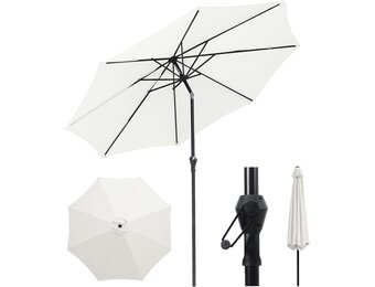 Sekey® Aluminium parasol, Ø 270 cm, marktscherm, tuinparasol, terrasparasol, rond, zonwering UV50+
