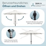 Sekey® Aluminium parasol, Ø 270 cm, marktscherm, tuinparasol, terrasparasol, rond, zonwering UV50+