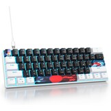 60% Mechanical Gaming Keyboard, 61 Keys with Linear Red Switch, Wired Mechanical Keyboard with LED Backlight, Compact Keyboard with Type C Cable, for PS5/PS4 (61 Black)