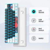 60% Mechanical Gaming Keyboard, 61 Keys with Linear Red Switch, Wired Mechanical Keyboard with LED Backlight, Compact Keyboard with Type C Cable, for PS5/PS4 (61 Black)