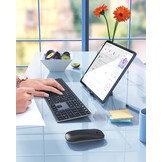 seenda Toetsenbord en muis, draadloos, multi-apparaat, USB & bluetooth-toetsenbord, muisset voor pc, oplaadbaar, ultradun draadloos toetsenbord met muis voor Windows/Mac OS/Android, QWERTZ-lay-out