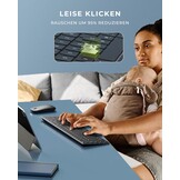 seenda Toetsenbord en muis, draadloos, multi-apparaat, USB & bluetooth-toetsenbord, muisset voor pc, oplaadbaar, ultradun draadloos toetsenbord met muis voor Windows/Mac OS/Android, QWERTZ-lay-out