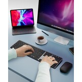 seenda Toetsenbord en muis, draadloos, multi-apparaat, USB & bluetooth-toetsenbord, muisset voor pc, oplaadbaar, ultradun draadloos toetsenbord met muis voor Windows/Mac OS/Android, QWERTZ-lay-out