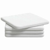 vidaXL Zitkussens 4 stuks Wit 40 x 40 x 3 cm Stof