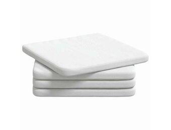 vidaXL Zitkussens 4 stuks Wit 40 x 40 x 3 cm Stof