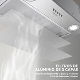Hermitlux Afzuigkap 52cm Inbouw, afvoerlucht/recirculatiemodus，750 m³/h afzuigkappen, LED-verlichting
