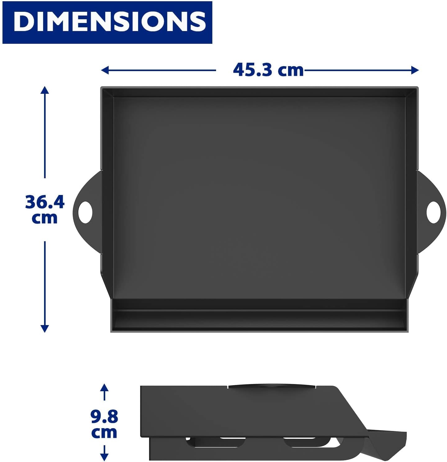Universele Plancha Grillplaat met Schraper en Spatel - 45.3 x 36.5 cm - Zwart