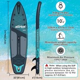 ALLPICK Stand Up Paddle Board, Opblaasbaar Paddleboard, Met Universele Camerabevestiging, Complete Accessoires, Verstelbare Peddel, Geschikt Voor Beginners en Gevorderde Peddelaars, 200 kg