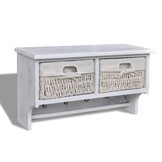 vidaXL Wandschap 60x23,5x33 cm paulowniahout wit