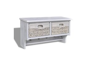 vidaXL Wandschap Paulowniahout Wit - 51% Korting!