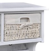 Wandschap van Paulowniahout met Manden & Haken - Wit - 60% Korting!