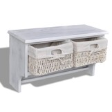 vidaXL Wandschap 60x23,5x33 cm paulowniahout wit