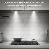 Hermitlux Afzuigkap 52cm Inbouw, afvoerlucht/recirculatiemodus，750 m³/h afzuigkappen, LED-verlichting