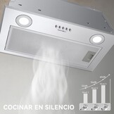 Hermitlux Afzuigkap 52cm Inbouw, afvoerlucht/recirculatiemodus，750 m³/h afzuigkappen, LED-verlichting