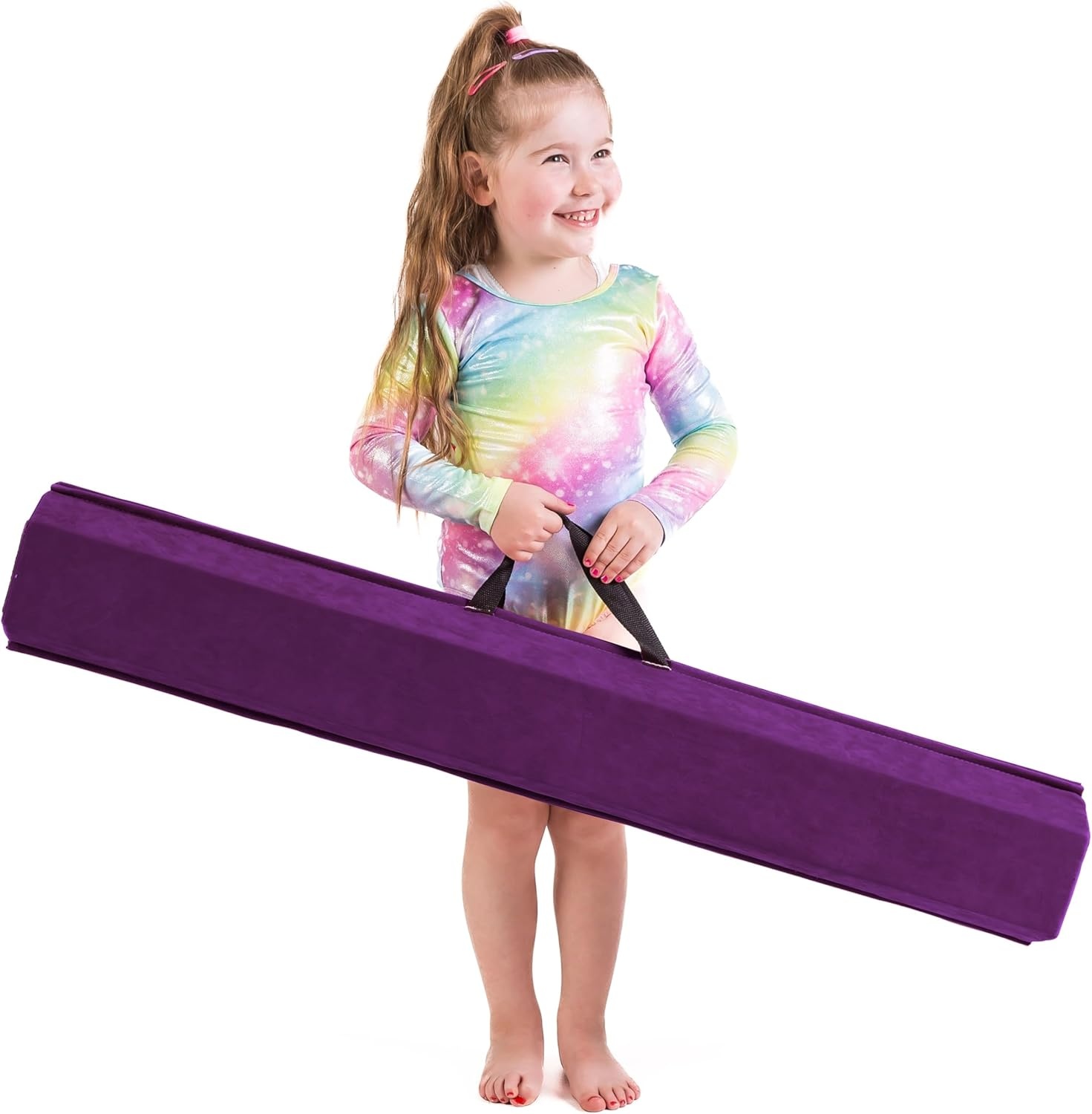 Kinder Turnbalk met Suède Look - 210cm Paars