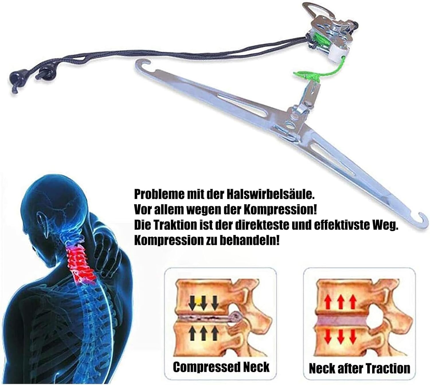 Nek Tractie Apparaat voor Cervicale Wervelkolom - Verlicht Nekpijn en Spondylosis