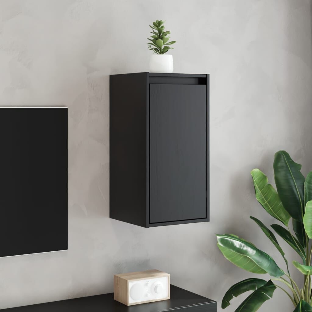 vidaXL Wandkasten 2 st 30x30x60 cm massief grenenhout zwart