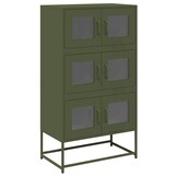 vidaXL Hoge kast 68x39x123 cm staal olijfgroen