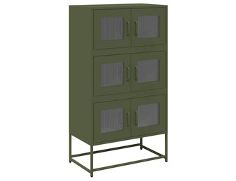 vidaXL Hoge kast 68x39x123 cm staal olijfgroen