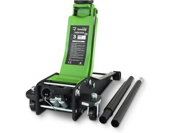 Lage Profiel 3T Auto Hydraulische Krik Met Trolley | Dubbele Zuiger Slag 75-510mm - Capaciteit tot 3000kg
