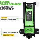 Lage Profiel 3T Auto Hydraulische Krik Met Trolley | Dubbele Zuiger Slag 75-510mm - Capaciteit tot 3000kg