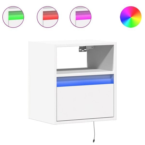 Nachtkastjes met LED Verlichting, 2 stuks, Wit - 85% Korting