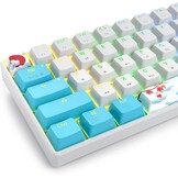 SOLIDEE 65% Compacte Mechanische Gaming Toetsenbord QWERTY met Rode Schakelaars en RGB Verlichting - Zeeblauw