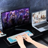 SOLIDEE 65% Compacte Mechanische Gaming Toetsenbord QWERTY met Rode Schakelaars en RGB Verlichting - Zeeblauw