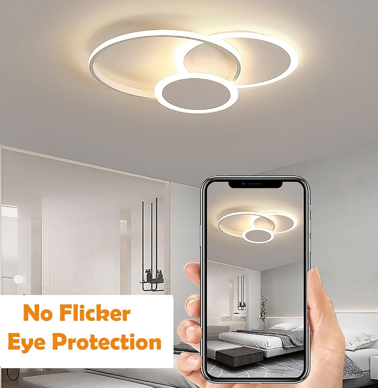 39W Ronde LED Plafondlamp 52 cm Wit voor Woonkamer, Slaapkamer en Kinderkamer