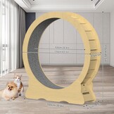 Houten loopwiel voor katten, 100 cm binnendiameter, fluisterstil kattenspeelgoed, XL, houtkleur