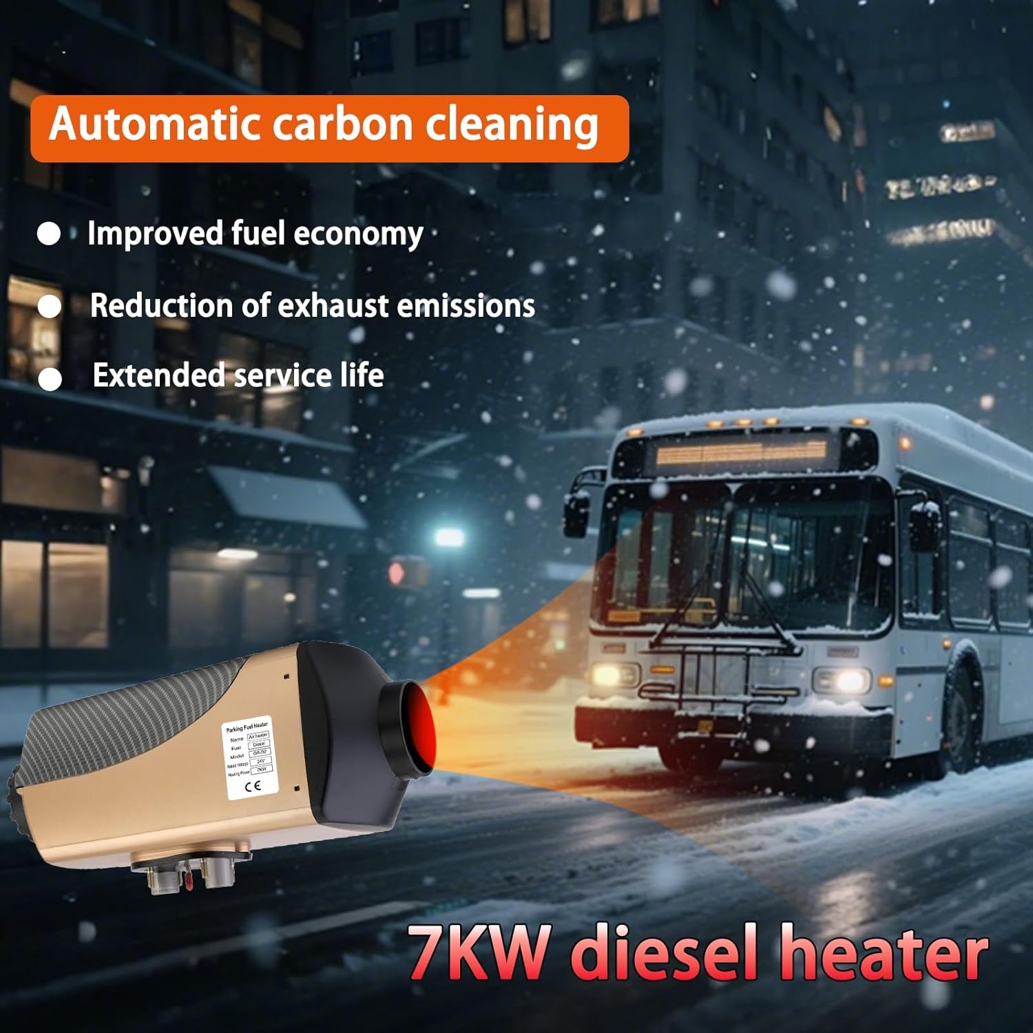Dieselverwarming 24V 7kW met LCD - Parkeerverwarming voor Vrachtwagens, campers en boten