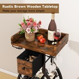 IBUYKE Wijnrek met lade, rustiek bruin TMJ908H