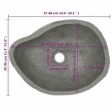 vidaXL Wastafel ovaal (37-46)x(29-36) cm riviersteen