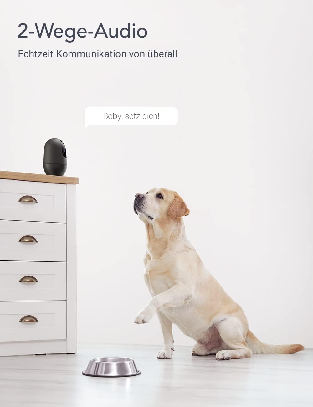 nooie Baby Monitor with Camera, 2K 360° Baby Monitor, WiFi, Indoor Surveillance Camera, Dog Camera with App, Motion Tracking, Night Vision, 2-Way Audio, Compatible with Alexa/Google Home