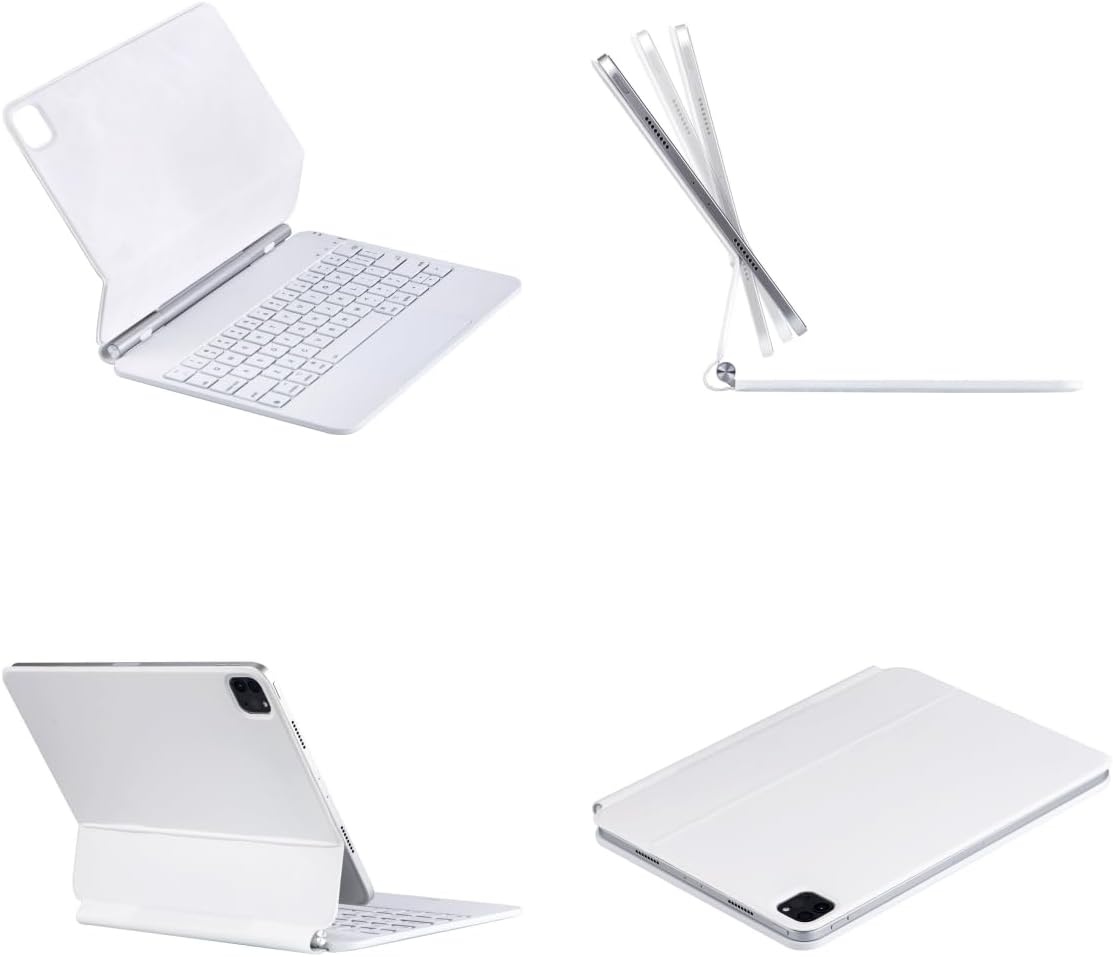 Qwertz-Deutsches Magic Keyboard-hoes voor iPad Air 11 inch (M3/M2, 2025/2024), Pro 11 (4e/3/2/1e generatie) en Air 5e/4e generatie 10,9 inch, magnetische toetsenbordhoes met