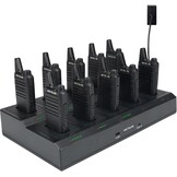 Retevis RT622 Walkie-talkies, PMR446 Mini-Walkie-Talkies Oplaadbaar met 10-Weg Oplader, Afneembare Oplaadsleuven, Vox, Professionele Walkie-Talkies Voor Volwassenen, School, Hotel (10 Pack, Zwart)