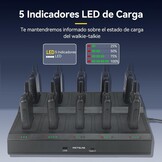 Retevis RT622 Walkie-talkies, PMR446 Mini-Walkie-Talkies Oplaadbaar met 10-Weg Oplader, Afneembare Oplaadsleuven, Vox, Professionele Walkie-Talkies Voor Volwassenen, School, Hotel (10 Pack, Zwart)