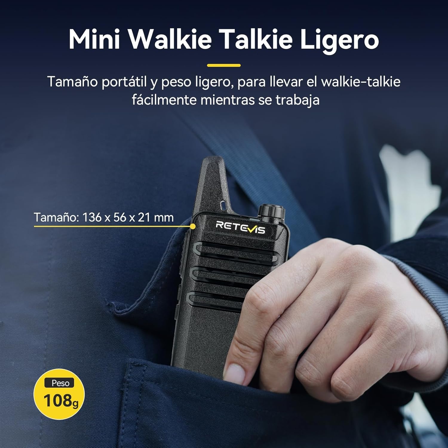 Retevis RT622 Walkie-talkies, PMR446 Mini-Walkie-Talkies Oplaadbaar met 10-Weg Oplader, Afneembare Oplaadsleuven, Vox, Professionele Walkie-Talkies Voor Volwassenen, School, Hotel (10 Pack, Zwart)