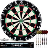 Dartbord Varkenshaar Dartboard Set Met 6 Metalen Tip Darts, Professionele Dartboard Set Met Een Throw(Oche) Line, Een Dartgereedschap en Een Meertalige Instructie