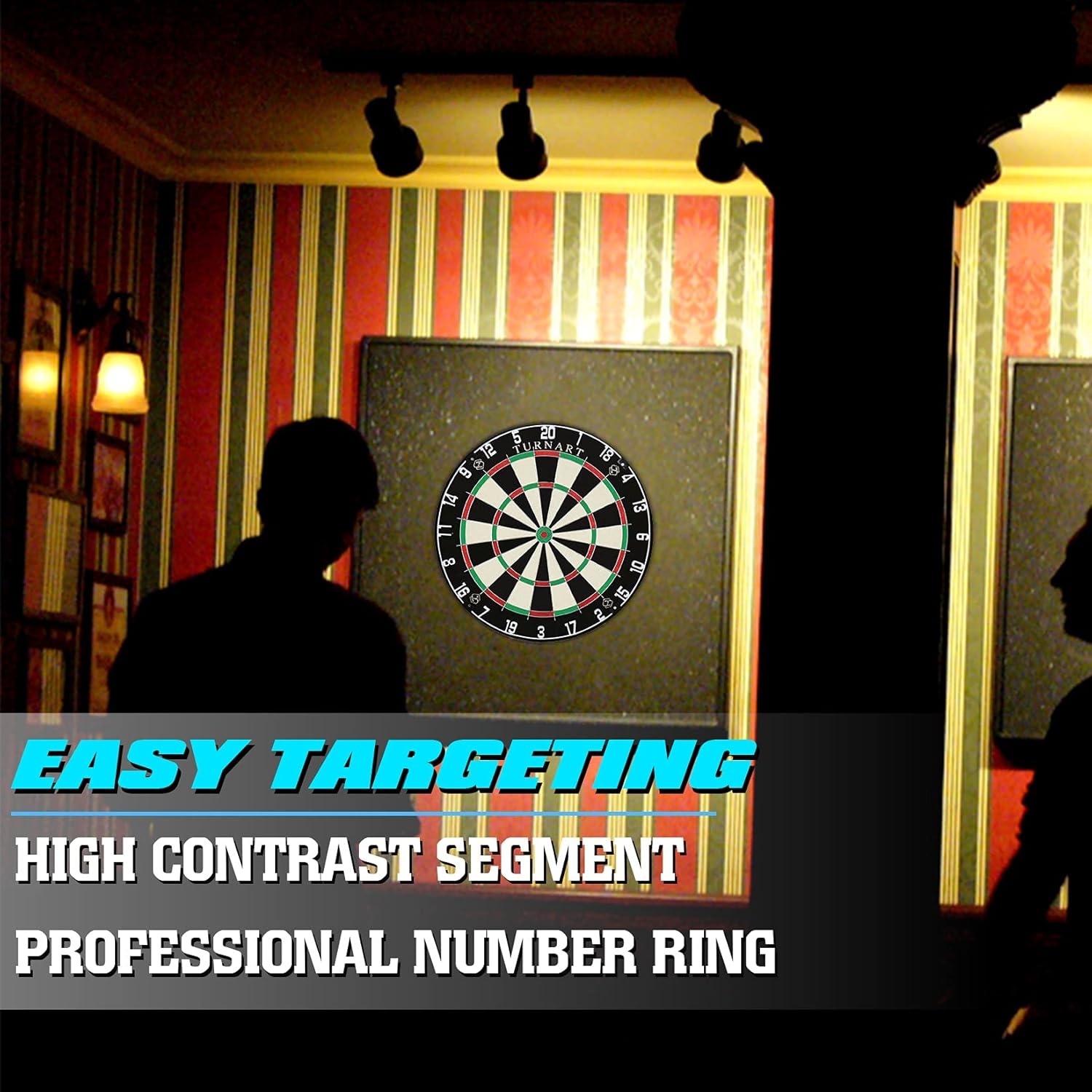 Dartbord Varkenshaar Dartboard Set Met 6 Metalen Tip Darts, Professionele Dartboard Set Met Een Throw(Oche) Line, Een Dartgereedschap en Een Meertalige Instructie