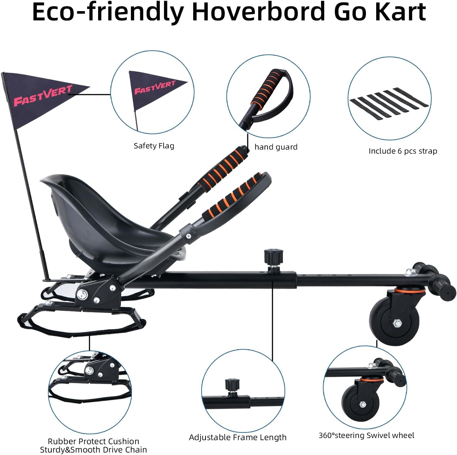 Hoverbords stoelaccessoires transformeren je hoverbords in een go-kart, zo wordt het rijden veel plezier en is veilig. De hoverbords zijn niet inbegrepen.