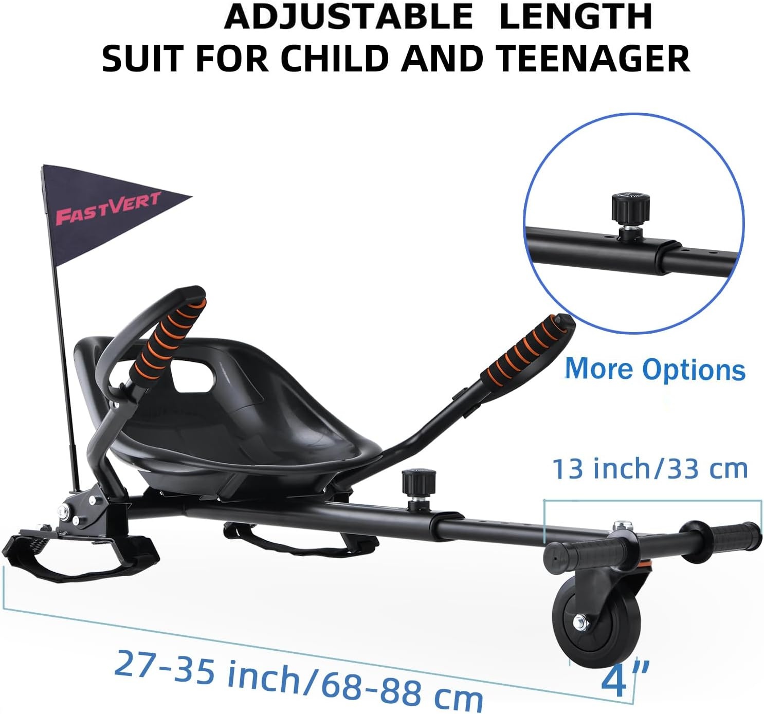 Hoverbords stoelaccessoires transformeren je hoverbords in een go-kart, zo wordt het rijden veel plezier en is veilig. De hoverbords zijn niet inbegrepen.