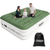Zearna Luchtmatras voor 2 personen, zelfopblazend matras in 3 minuten, opblaasbaar matras, logeerbed met ingebouwde elektrische pomp, opblaasbaar bed voor thuisgebruik, 203 x 152 x 46 cm