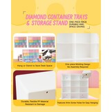 60 stuks Diamond Art Storage Containers Trays & Stand, Diamond Painting Accessoires Diamond Painting Trays met Deksels, 2-in-1 Diamond Art Trays en Diamond Painting opslag, Diamond Art Tools Opbergrek