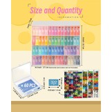 60 stuks Diamond Art Storage Containers Trays & Stand, Diamond Painting Accessoires Diamond Painting Trays met Deksels, 2-in-1 Diamond Art Trays en Diamond Painting opslag, Diamond Art Tools Opbergrek