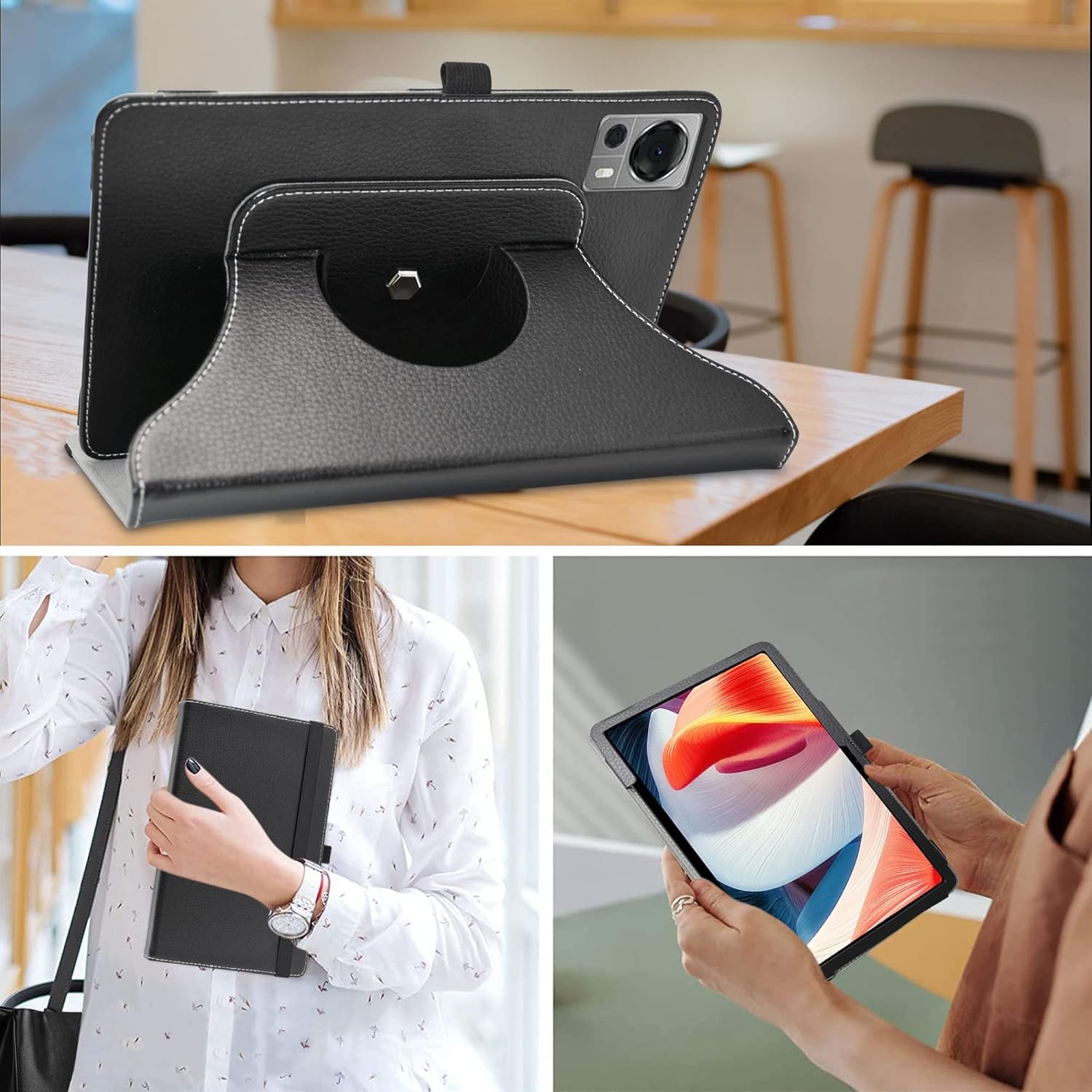 Zwart Flip Hoesje 10.4" Doogee T20/T20S met 360° Standaard (72% Korting)
